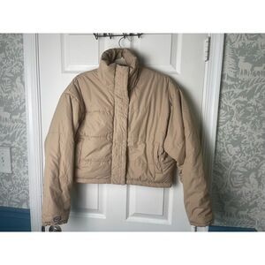 The Fifth Label Beige Cropped Puffer Jacket – Size M